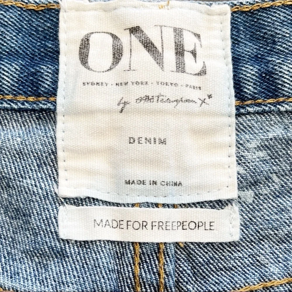 One Teaspoon x Free People Outlaws Distressed Denim Shorts